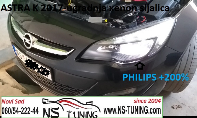 opel astra k 2017 ugradnja xenon sijalica h7 trafo canbus novi sad tuning ns